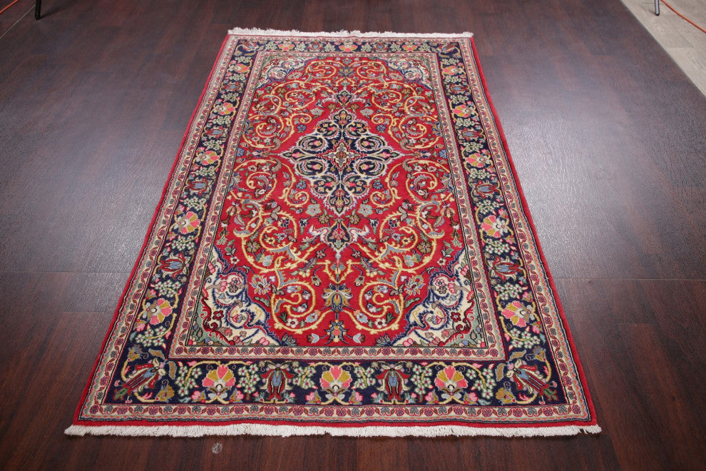 Kashan Oriental Traditional Persian Hand Made Area Rug, Red, 6'11"x4'4