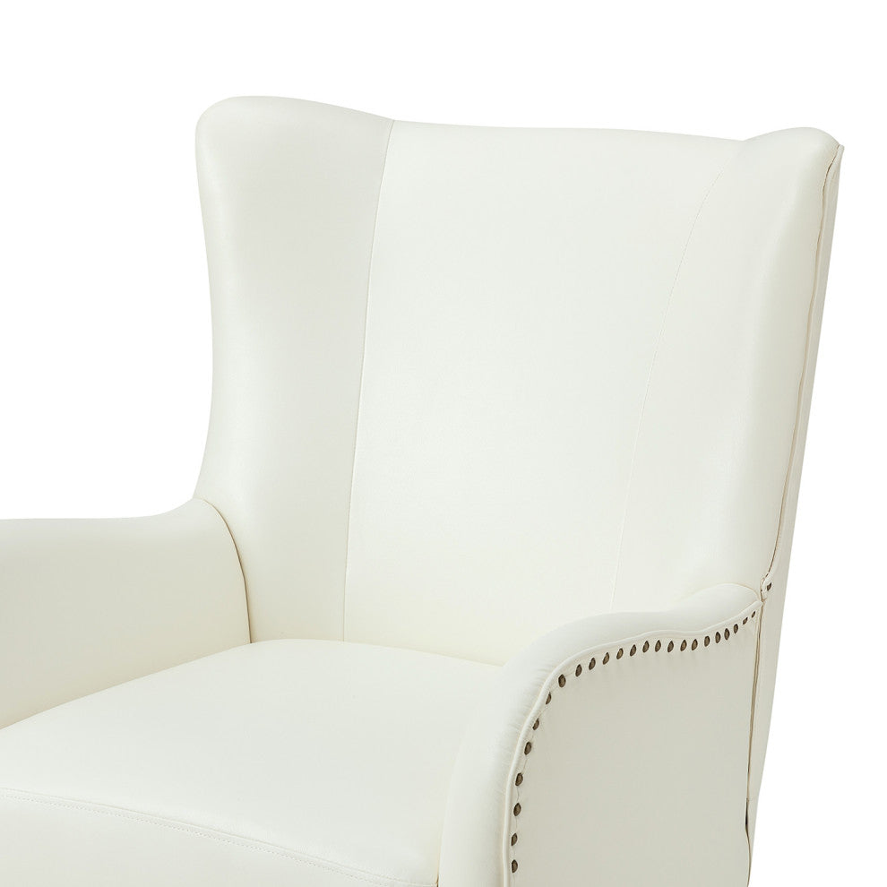 39" Comfy Living Room Armchair With Special Arms, Set of 2, Ivory