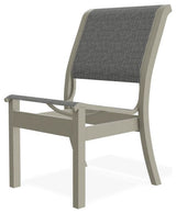 Leeward Sling Stackable Outdoor Dining Chair, Anchor/Storm
