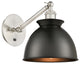 Innovations 317-1W-SN-M14-BK-LED Adirondack 1 Light Sconce, Brushed Satin Nickel