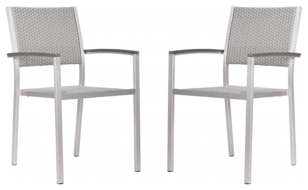 Set of Two Silver Arm Chairs