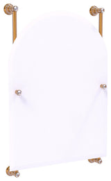 Carolina Crystal Arched Top Frameless Rail Mounted Mirror, Brushed Bronze