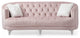 Dania 87 in. W Flared Arm Velvet Straight Sofa, Pink