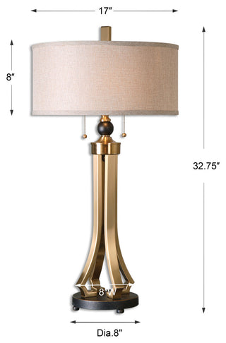 Uttermost Selvino Table Lamp, Brushed Brass