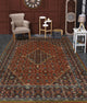 Fine Vintage Distressed Rehman Rust/Navy Rug, 6'6x9'9