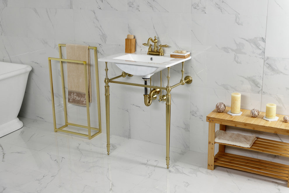 Fauceture KVPB24187W4BB 24" Console Sink, Legs, 4", 3 Hole