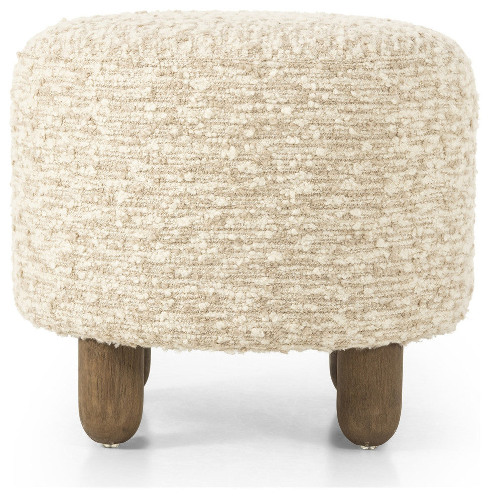 Aniston Ottoman, 23" Solema Cream, Distressed Natural