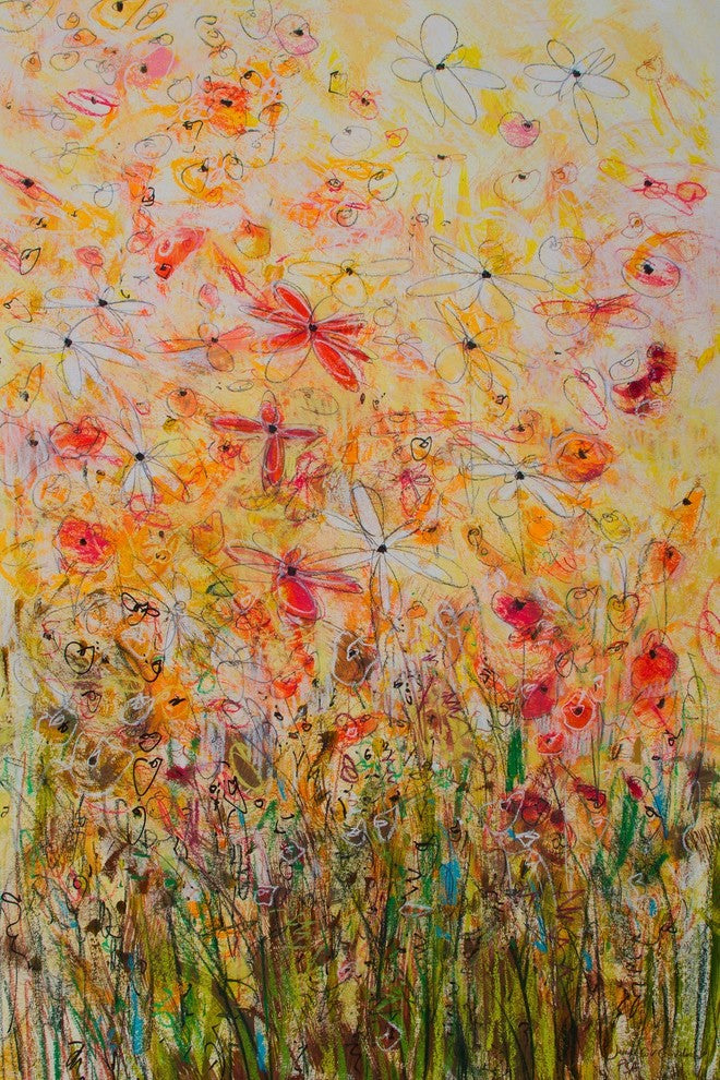 "Daisy Chain 19" Painting Print on Wrapped Canvas, 40x60