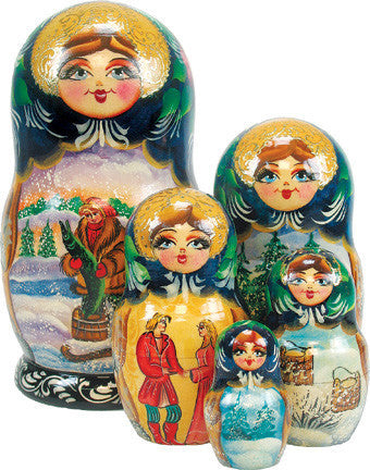 Russian 5 Piece Magic Pike Nested Doll Set