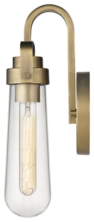 Retro Industrial 1 Light Wall Sconce in Aged Brass