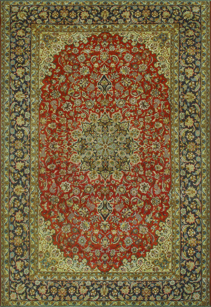 Fine Vintage Distressed Annabell Rust/Navy Rug, 10'10x16'5