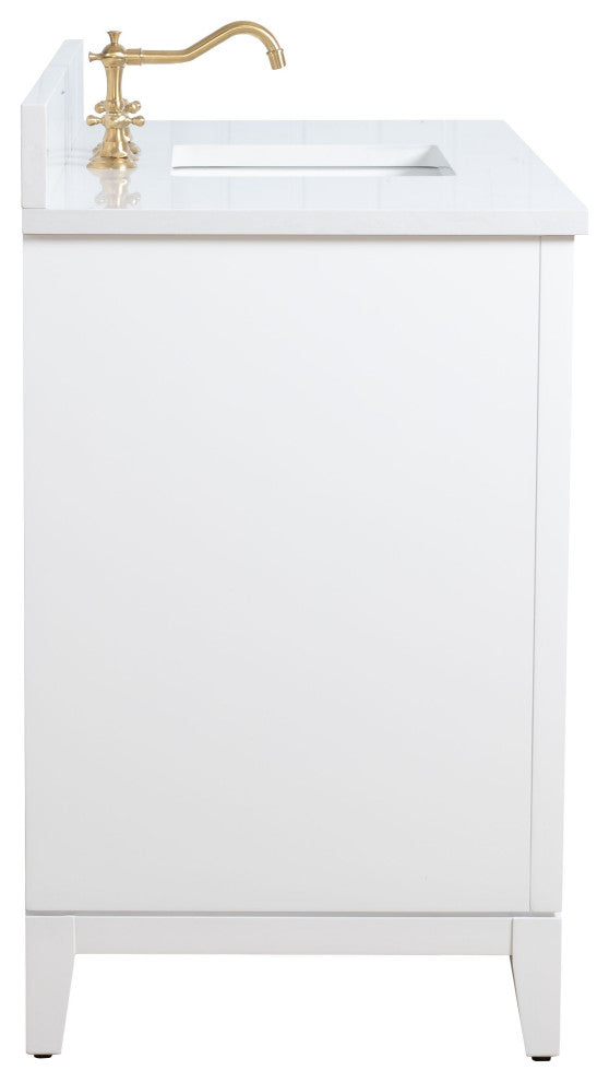 Vanity Art Bathroom Vanity With Sink, White, 48" Single