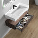 Alysa 42'' Floating Vanity, Acrylic Sink, Red Oak