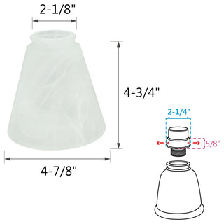 Aspen Creative 23047-4 Frosted Replacement Glass Shade 4 Pack