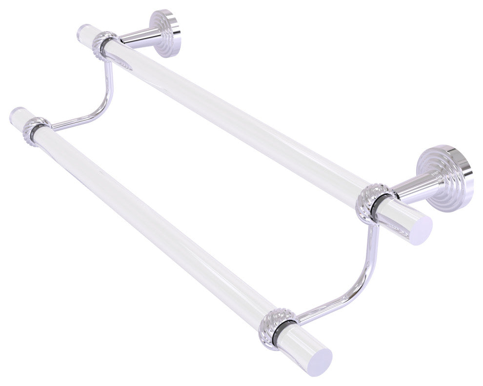 Pacific Beach 24" Double Towel Bar with Twisted Accents, Polished Chrome