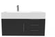 CastelloUSA Amazon 36" Wall Mount Vanity Set, Black, White Top, Black Handles