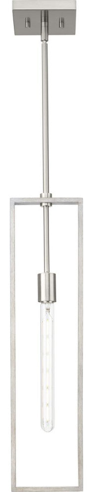 Boundary Collection 1-Light Modern Pendant, Brushed Nickel