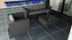 District 3 Piece Sofa Set, Canvas Charcoal