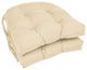 16" Solid Twill U-Shaped Tufted Chair Cushions, Set of 2, Natural