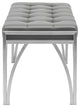 Eiffle Occasional Bench by Nuevo, Brushed Stainless Steel Frame/Gray