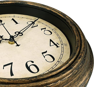 Small Retro Wall Clock, 10" Non Ticking Classic Silent Vintage Wall Clocks