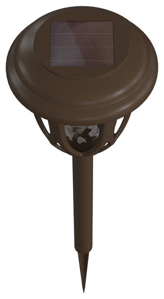 Flash Furniture Tulip Solar Powered Plastic LED Garden & Pathway Lights in Brown