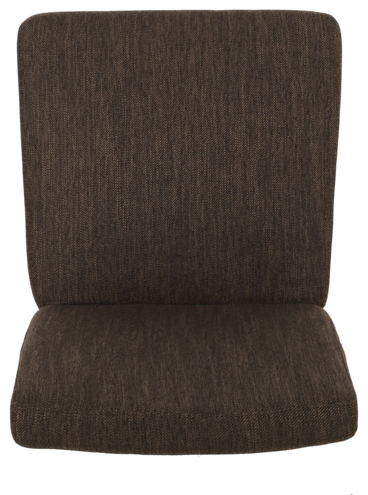 Kuna Contemporary Upholstered Dining Chair, Set of 2, Brown/Weathered Brown