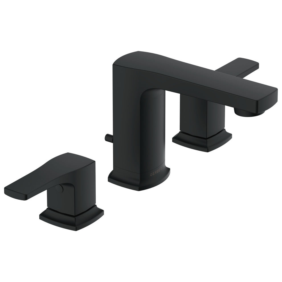 Tribune 2H Widespread Bath Faucet, 50/50 Pop-Up Drain 1.2gpm, Satin Black