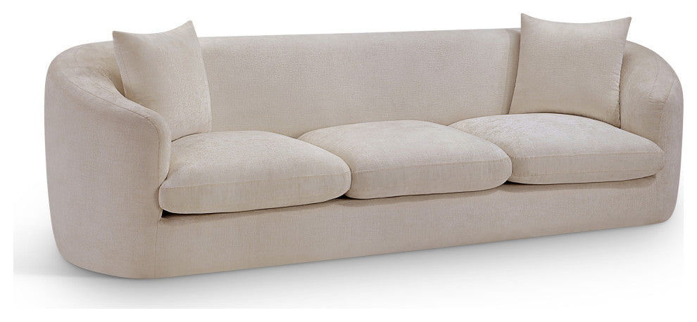 Penelope Upholstered Sofa, Beige, Chenille Fabric