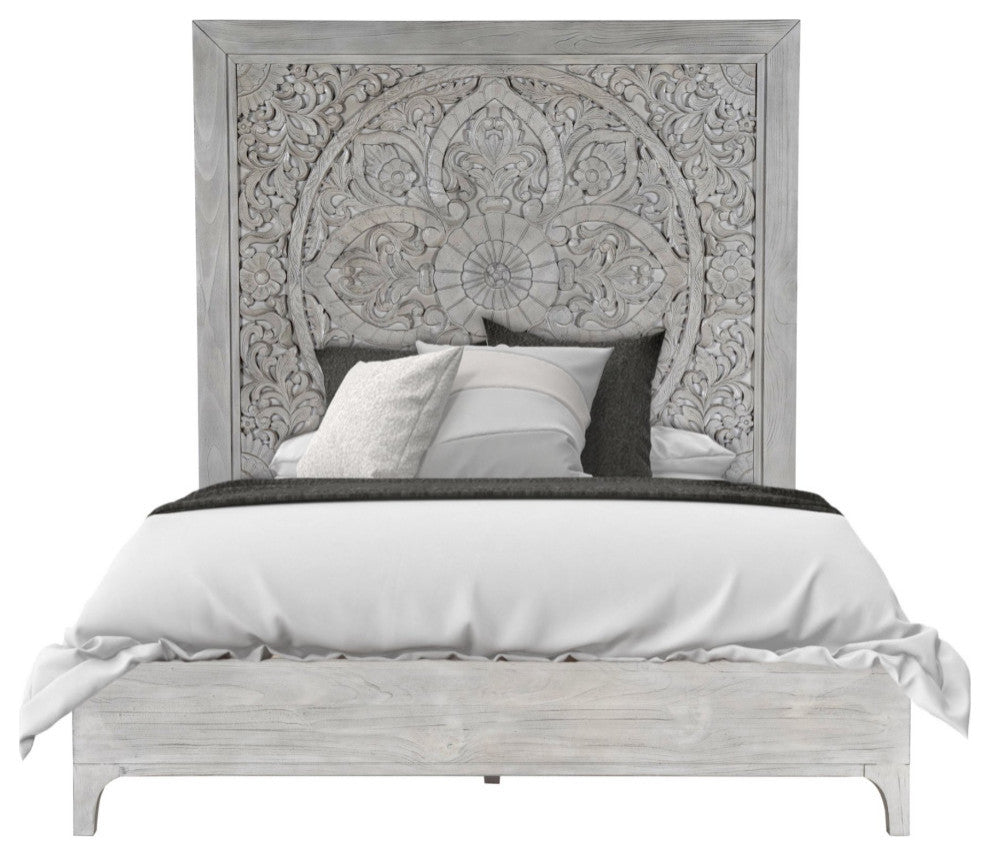 Modus Boho Chic 6 Piece Queen Bedroom Set With Chest, Washed White