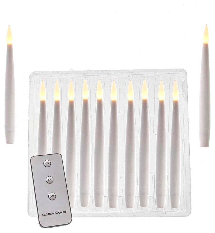 Battery-Operated 6" Floating Candles, String 10-Piece Ornament Set