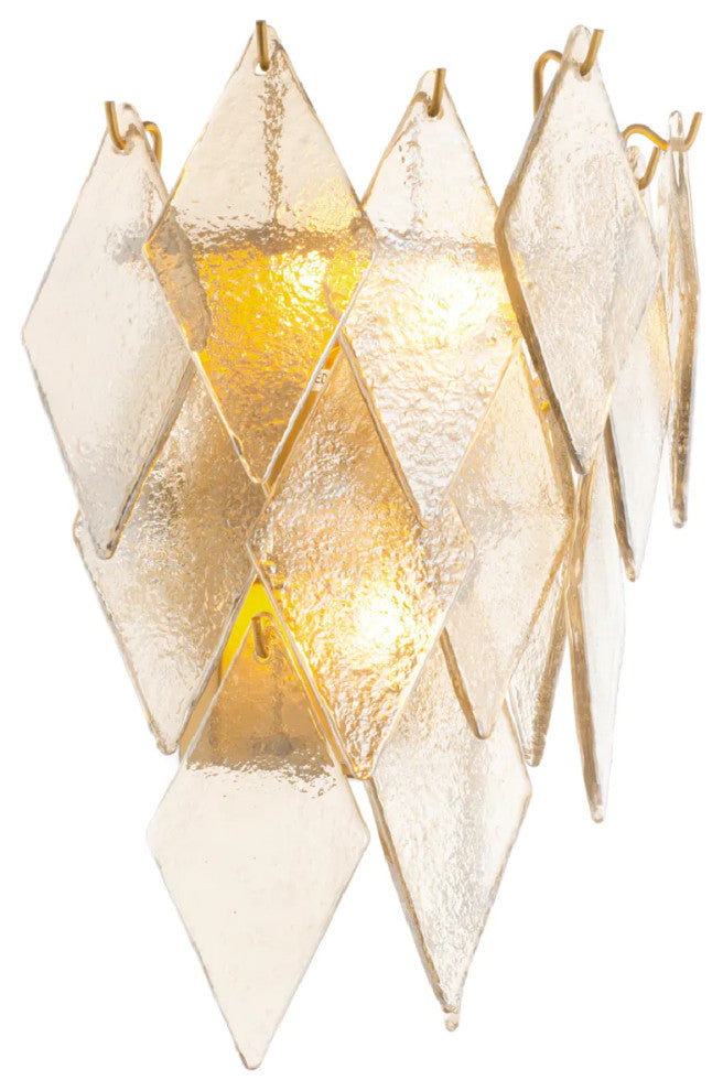 Sugared Glass Cascading Wall Lamp, Eichholtz Rhombus