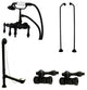 Vintage Wall Mount Down Spout Clawfoot Tub Faucet Package, Oil Rubbed Bronze