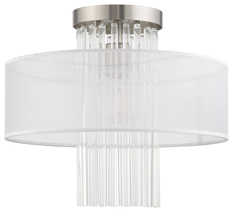 Livex Lighting Brushed Nickel 1-Light Ceiling Mount