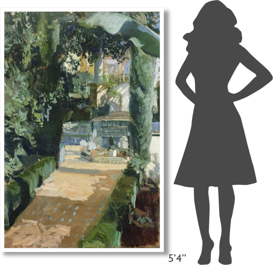 "Court of the Dances, Alcazar, Sevilla" Paper Art, 42"x62"