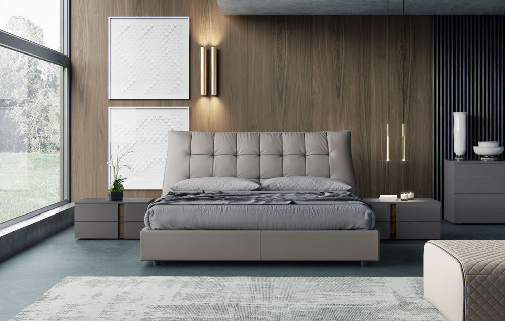 Renwick Bed, Castle Gray Eco Leather, Cal King
