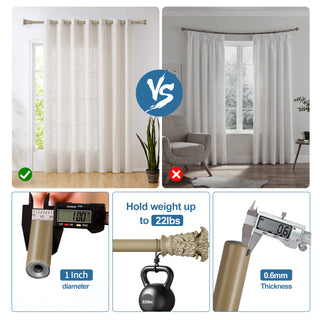 1" Diameter Chilton Curtain Rod, 84"-120", Cottage