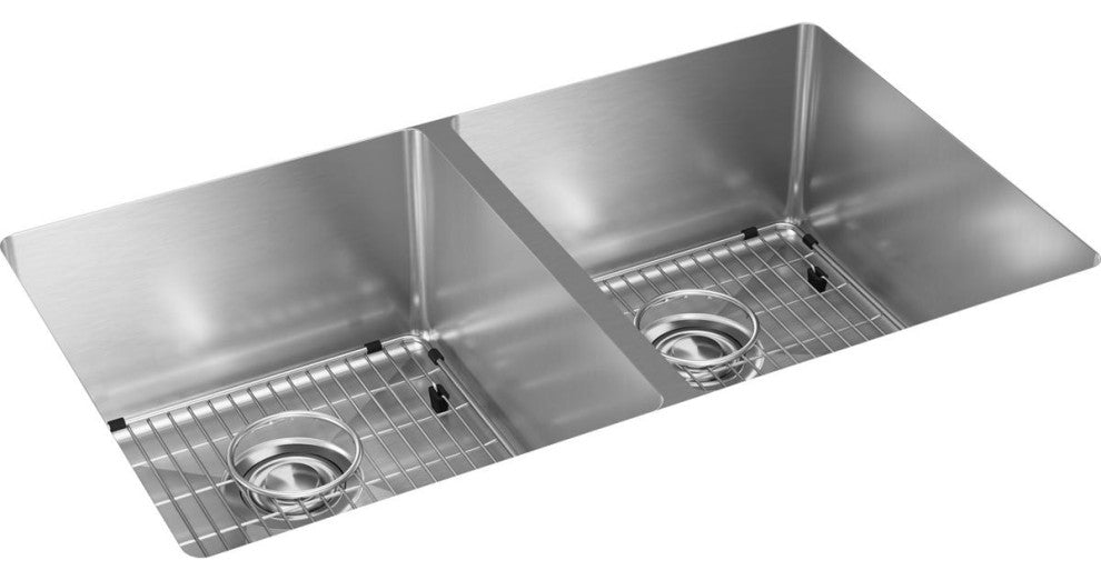 ECTRU31179TC Crosstown Stainless Steel 31-1/2" Double Bowl Undermount Sink Kit