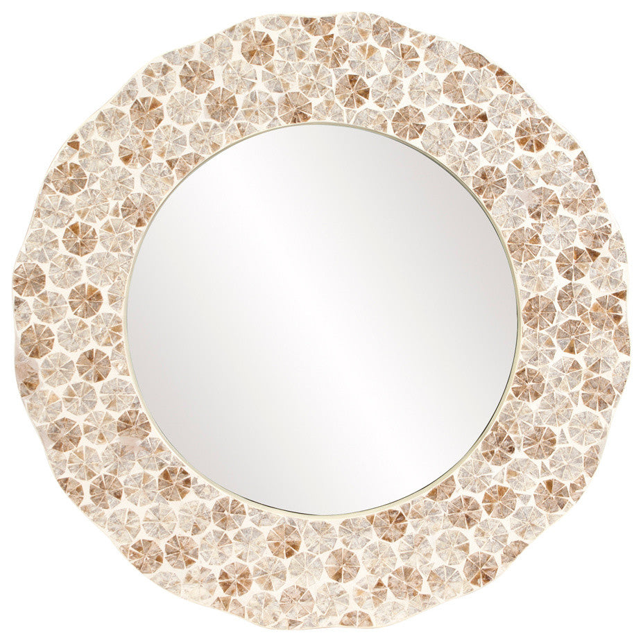 Howard Elliott Antigua Round Shell Mirror