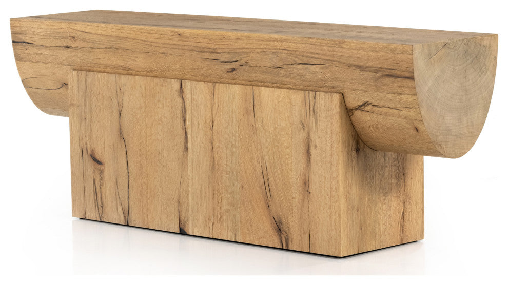 Elbert Console Table-Rustic Oak Veneer