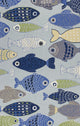 Sonesta Lt Blue Sea Of Fish Rug, 20"x30"