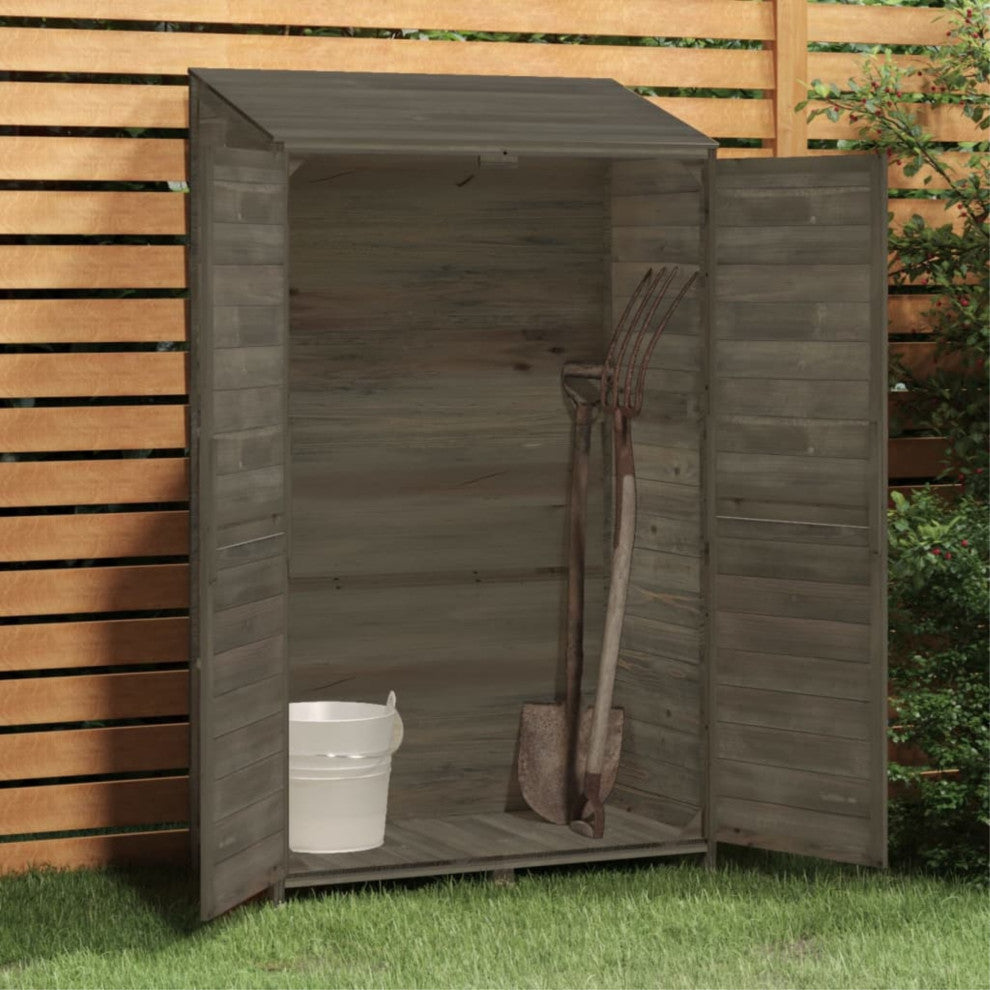 Vidaxl Garden Shed Anthracite 40.2"x20.5"x68.7" Solid Wood Fir