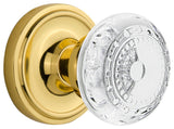 Classic Rosette Single Dummy Crystal Meadows Knob, Polished Brass, CLACME