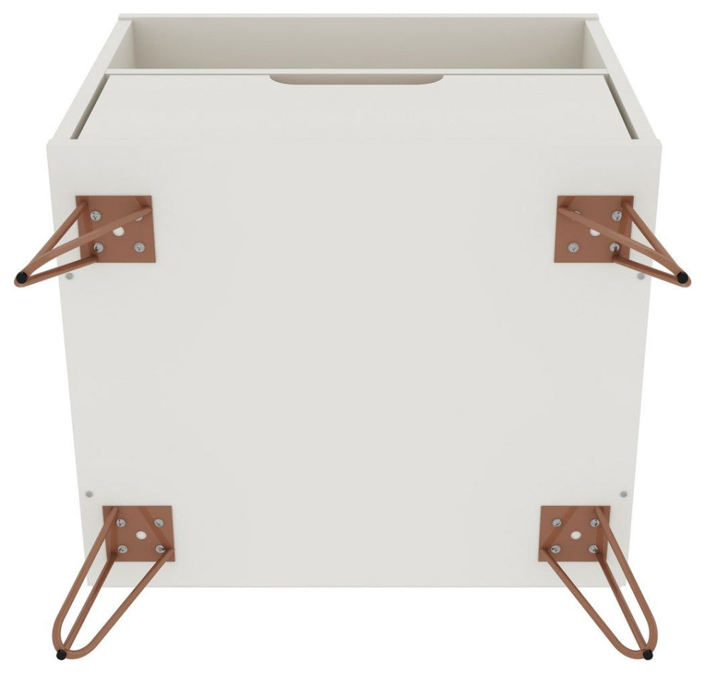 Rockefeller 1.0 Nightstand, Off White and Nature
