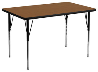 30''Wx48''L Oak Hp Laminate Activity Table-Adjustable Legs