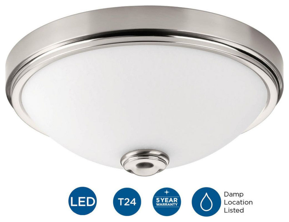 1-Light DC LED Flush Mount, Brushed Nickel