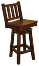 Barnwood Style Timber Peg Swivel Stool, Early American, Counter Height