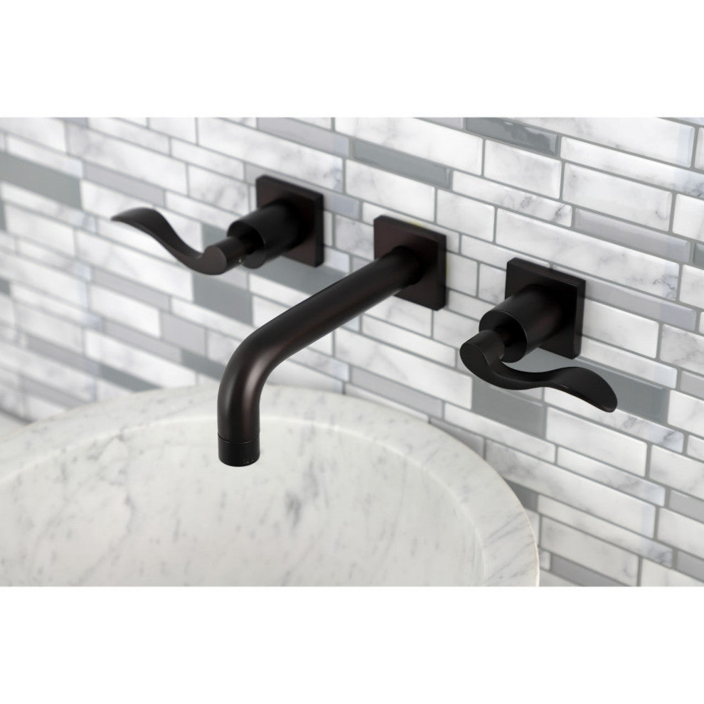KS6125DFL Two-Handle Wall Mount Bathroom Faucet, Oil Rubbed Bronze