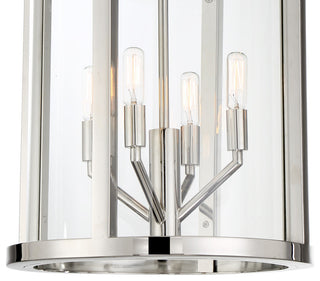 Libby Langdon for Crystorama Devon 4 Light Polished Nickel Lantern