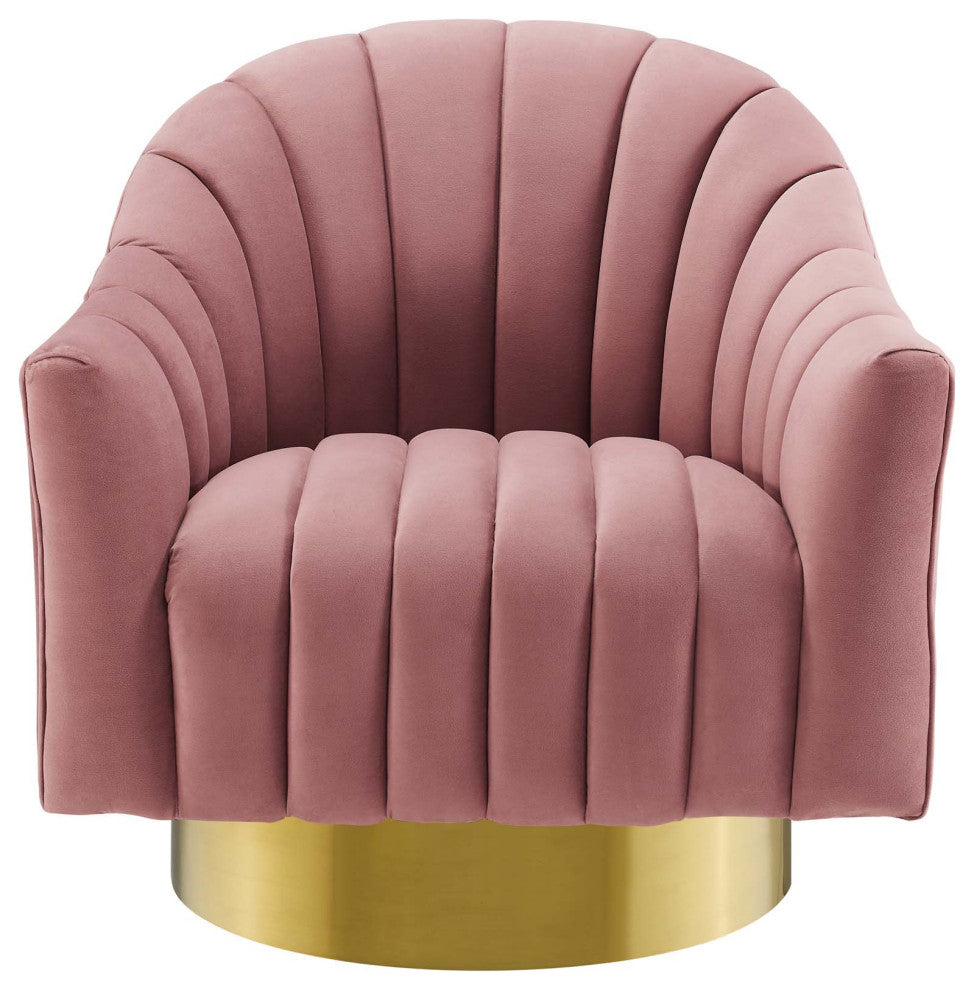 Modern Designer Lounge Accent Side Chair, Velvet Fabric Metal Steel, Pink